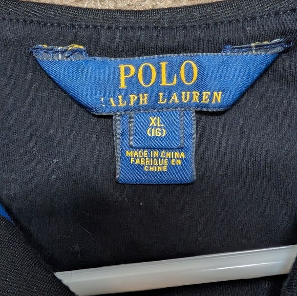 Polo by Ralph Lauren Blue and Black Striped Babydoll Sundress Size XL (16) - Picture 3 of 4